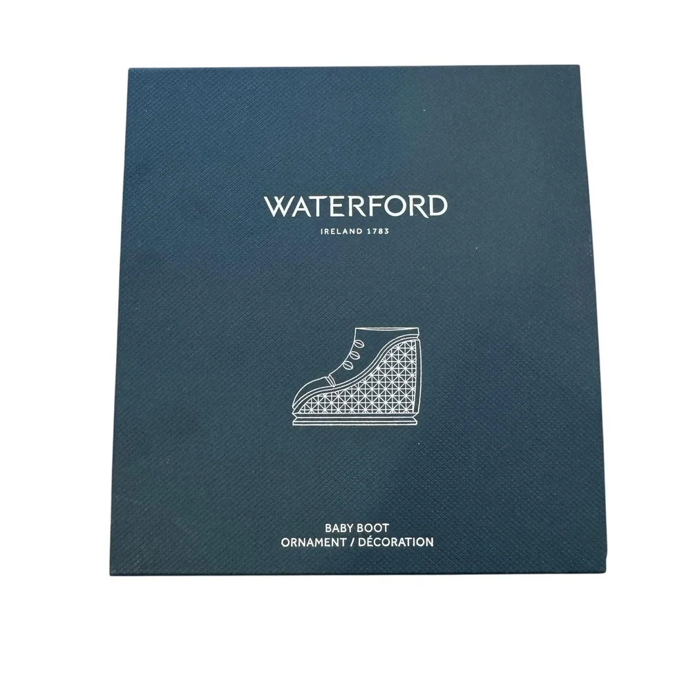 Waterford Crystal Baby's 1st Boot Ornament Christmas Clear Small Baby Shoe W Box